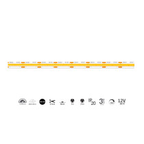 epiLED – 5m LED pásik COB-480 – 10W, 480xCOB, 8mm, IP20, 12V DC - Neutrálna biela (NW) / 4000°K
