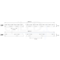 epiLED – 5m LED pásik COB-480 – 10W, 480xCOB, 8mm, IP20, 12V DC - Denná biela (WH) / 6500°K