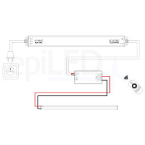 epiLED – 5m LED pásik COB-480 – 10W, 480xCOB, 8mm, IP20, 12V DC - Denná biela (WH) / 6500°K