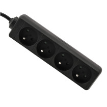 BERGE - Predlžovací kábel s vidlicou a 4x zásuvkou - 3m - 230V - čierny