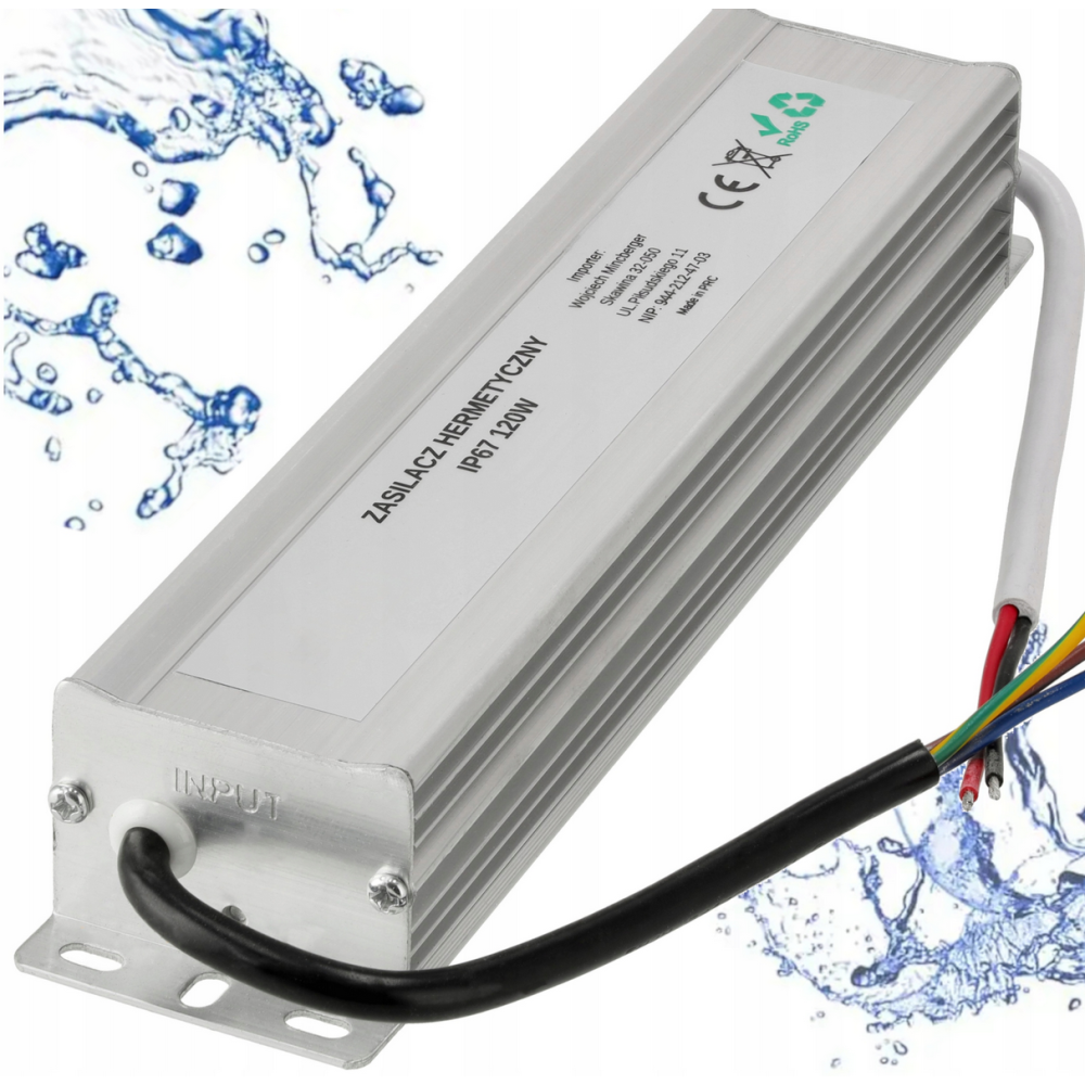 BERGE LED hermetický zdroj - 12V - 120W - 10A - IP67