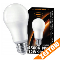 BERGE SADA 6x LED žiarovka E27 12W 960lm - neutrálna biela