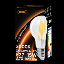 BERGE SADA 6x LED žiarovka E27 15W 1650lm 3000K - tepla biela
