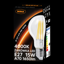 BERGE SADA 6x LED žiarovka E27 15W 1650lm 4000K - neutrálna biela