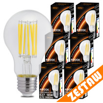 BERGE SADA 6x LED žiarovka E27 18W 1980lm 4000K - neutrálna biela