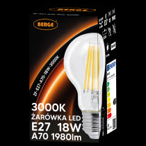 BERGE SADA 6x LED žiarovka E27 18W 1980lm 3000K  - tepla biela