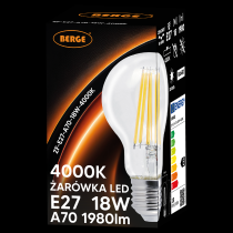 BERGE SADA 6x LED žiarovka E27 18W 1980lm 4000K - neutrálna biela