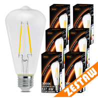 BERGE SADA 6x LED žiarovka E27 8W 880lm 3000K - tepla biela