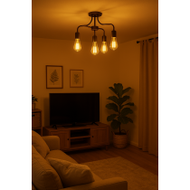 BERGE SADA 6x LED žiarovka E27 ST64 6W 660lm Filament 3000K - tepla biela