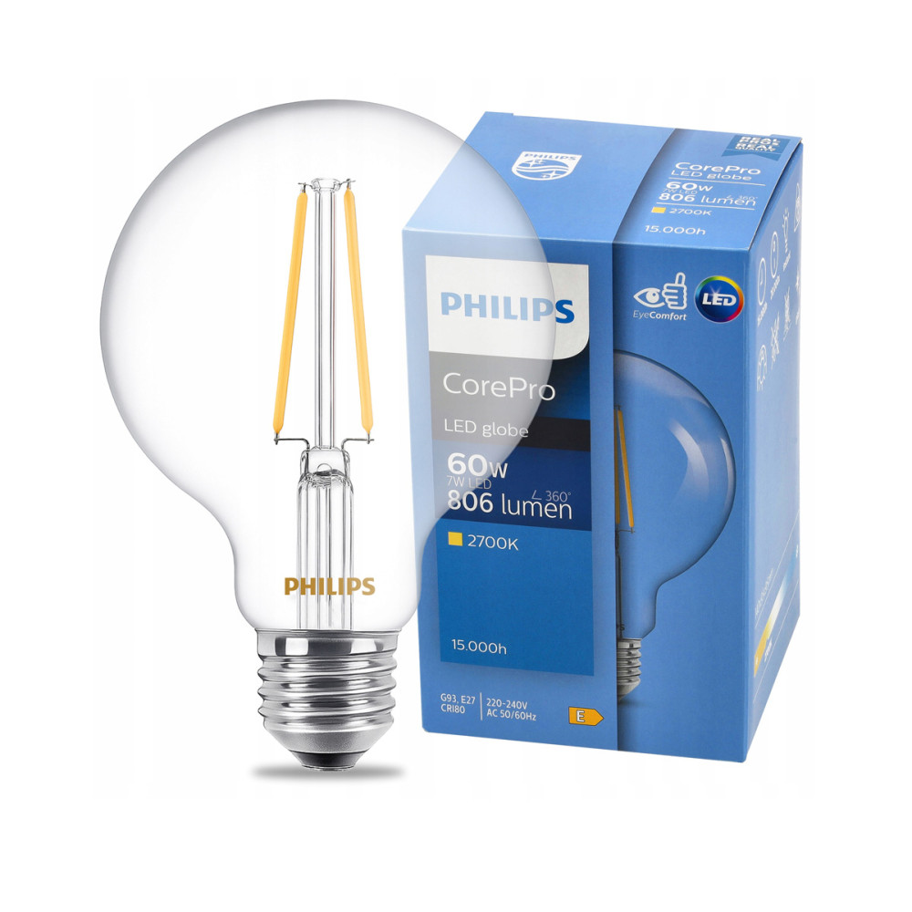 BERGE LED žiarovka E27 G93 7W WW 806lm CorePro 2700K