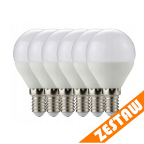 BERGE SADA 6x LED žiarovka E14 G45 3W guľová 270lm - studená biela