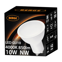 BERGE Sada 10x GU10 LED žiaroviek 10W 850lm - neutrální biela