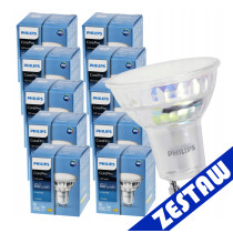 BERGE SADA 10x GU10 LED žiarovka PHILIPS 4,9W 550lm - studená biela