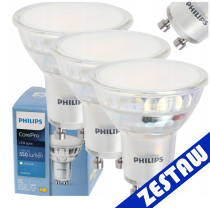 BERGE SADA 3x žiarovka Philips GU10 4,9W 550 lm 112 lm/W 4000K EyeComfort