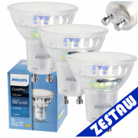 BERGE SADA 3x žiarovka Philips GU10 4,9W 550lm 112lm/W 6500K EyeComfort CorePro