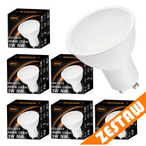 BERGE Sada 6 LED žiaroviek GU10 3W 250lm 4000K - neutrálna biela