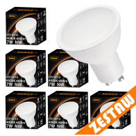 BERGE Sada 6x GU10 LED žiaroviek 7W 600lm - neutrálna biela