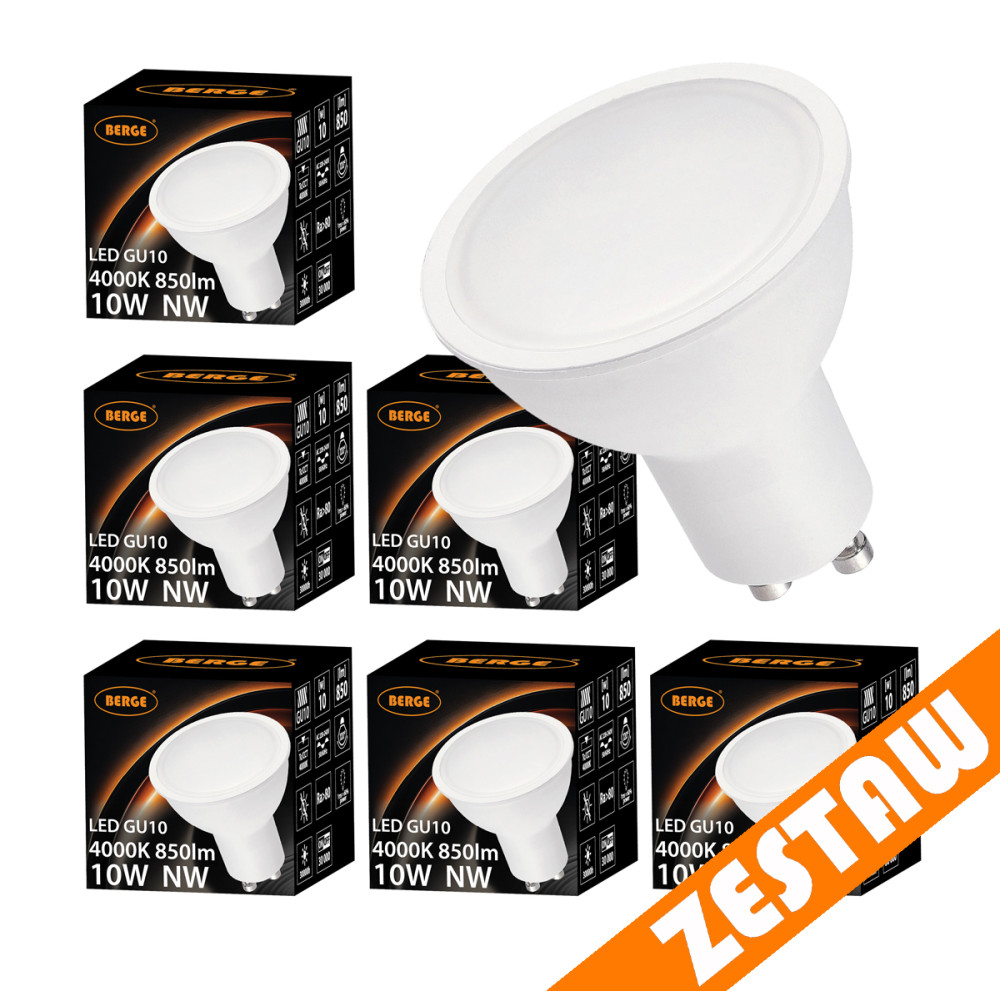 BERGE SADA 6x LED žiaroviek GU10 10W Premium