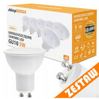 BERGE SADA 6x LED žiarovka GU10 5W 450lm  - neutrálna biela
