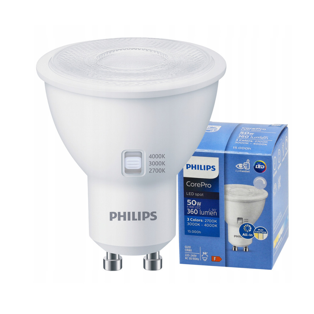 BERGE LED žiarovka GU10 4,8W 360lm CorePro CCT