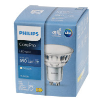 BERGE SADA 6x LED žiarovka PHILIPS GU10 4,9W 550lm teplá farba 3000K
