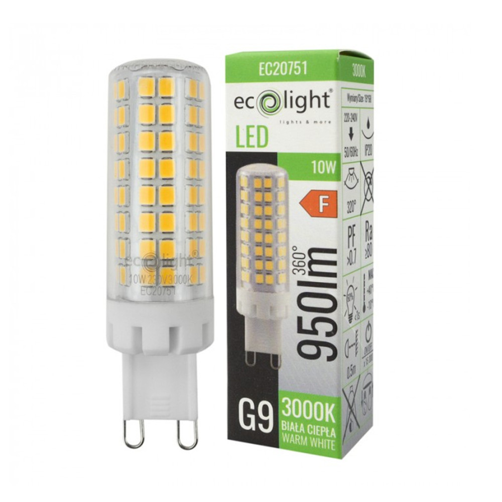 BERGE G9 LED žiarovka 10W 950lm 3000K - teplá biela