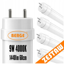 BERGE 4x LED žiarivka 60cm T8 9W 1440lm 4000K - nieutrálná biela