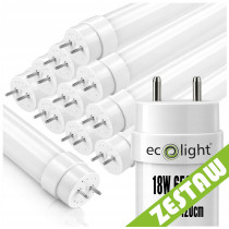 ECOLIGHT 10x LED trubice 120cm 18W 6500K 1800lm T8 G13 - studená biela