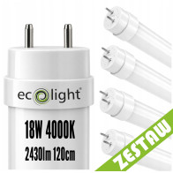 ECOLIGHT 4x LED trubicové svetlo 120 cm 18 W 2430 lm 4000K G13 T8