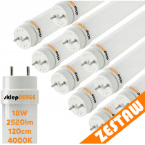ECOLIGHT SADA 10x LED trubíc 120CM T8 18W 2520lm 140LM/W 4000K SILNÉ svetlo