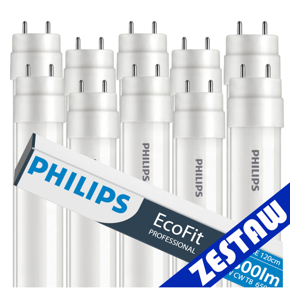 SADA 10x LED trubicové svetlo 120cm 18W 6500K 1800lm G13 Philips Cold