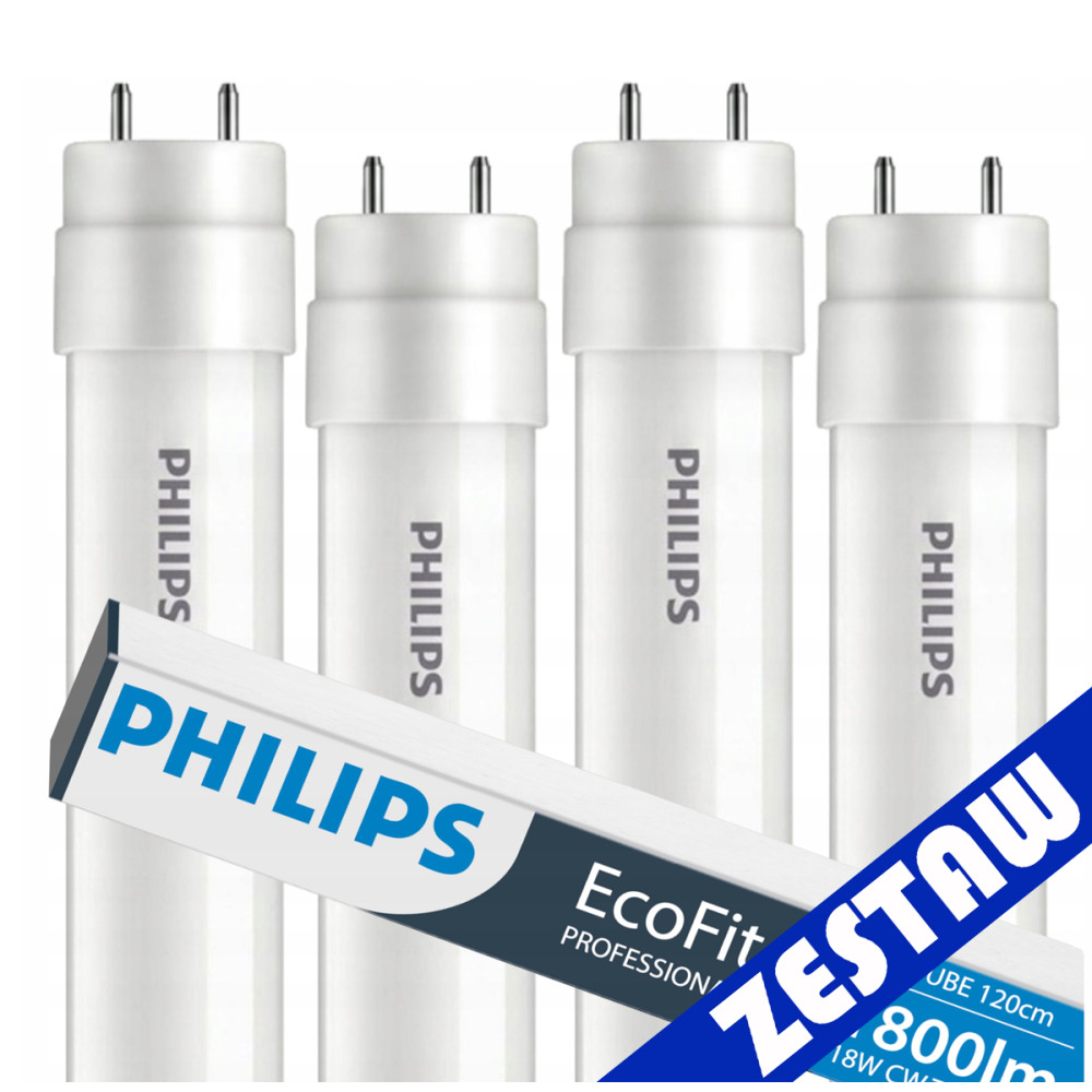 SADA 4x LED trubicové svetlo 120cm 18W 6500K 1800lm G13 Philips Cold