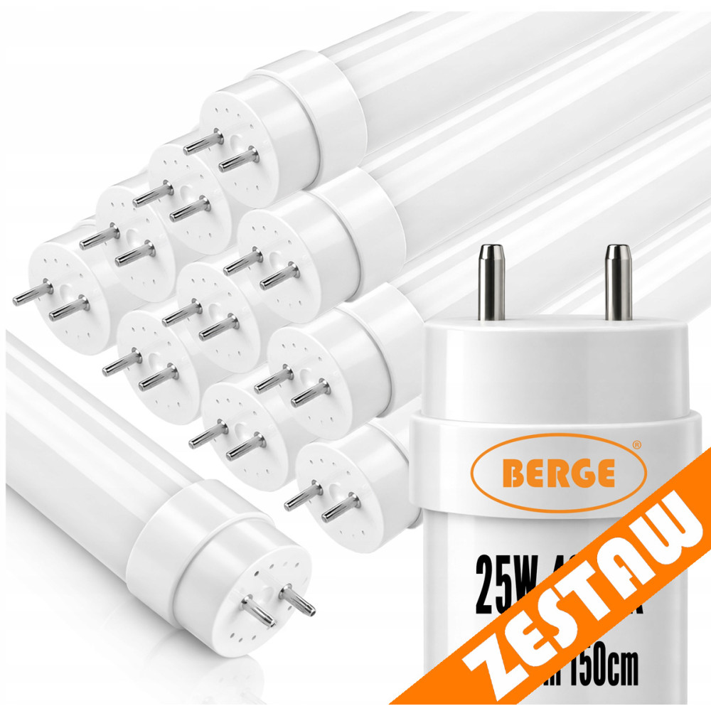 BERGE 10x LED trubice 150cm T8 25W 3375lm 4000K - nieutrálná biela