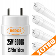 BERGE 4x LED trubicové svetlo 150cm T8 25W 3375lm 6500K - studená biela