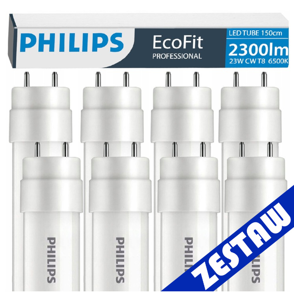 SADA 8 ks LED trubíc Philips 150 cm 23W 2300 lm 6500 K 20 000 h EcoFit