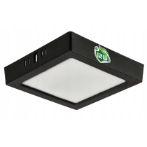 BERGE LED prisadený stropný panel – štvorec, 12 W, 1200 lm, čierny