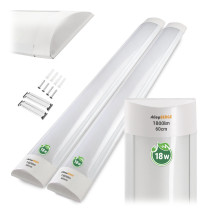 BERGE Sada 2 LED žiaroviek 60 cm prisadené panelové svietidlo 18 W 1800 lm denné svetlo farba