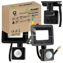 BERGE LED reflektor 10W 900lm so senzorom pohybu, súmrakový reflektor IP65