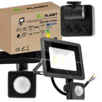 BERGE LED reflektor 30W 2700lm so senzorom pohybu, súmrakový reflektor IP65