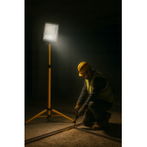 BERGE Sada halogénových LED reflektorov 100W - 9000lm, šošovka + statív