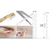 BERGE LED pásik 9,6 W/m studená farba 6500 K 600 lm/m 12 V DC IP20 1 m