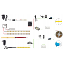 ECOLIGHT LED pásik 9,6 W/m studená farba 6500 K 600 lm/m 12 V DC IP20 1 m