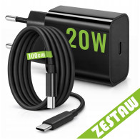 BERGE Rýchla sieťová nabíjačka 20 W + USB-C kábel 100 cm (1 m), napájací adaptér