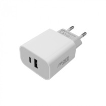 BERGE Dvojitá rýchla nabíjačka do steny 20W napájací zdroj USB-C USB-A Cube biely