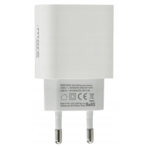 BERGE Dvojitá rýchla nabíjačka do steny 20W napájací zdroj USB-C USB-A Cube biely