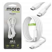 BERGE Nabíjací kábel USB-C pre telefón 20W 1m 100cm Rýchlonabíjací biely