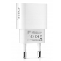 BERGE Rýchla sieťová nabíjačka USB / USB-C / USB-A + kábel USB-C 1 m (100 cm), 20 W – sada