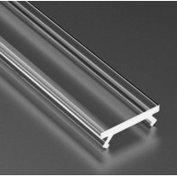 BERGE Priehľadné tienidlo na lampu pre 2m profily, typ X, úzke, kryt Lumines