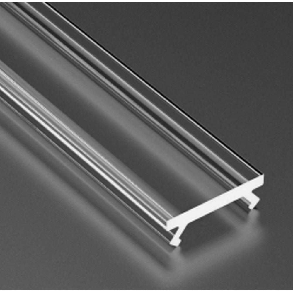 BERGE Priehľadné tienidlo na lampu pre 2m profily, typ X, úzke, kryt Lumines