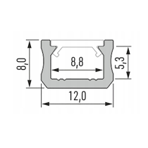 BERGE Tienidlo pre LED profil typu X, priehľadné, 2m, priehľadný kryt Lumines